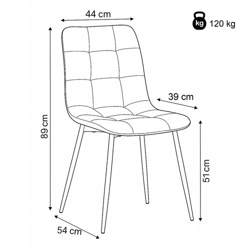 Scaun de sufragerie Vintage CT-281 BK3, negru