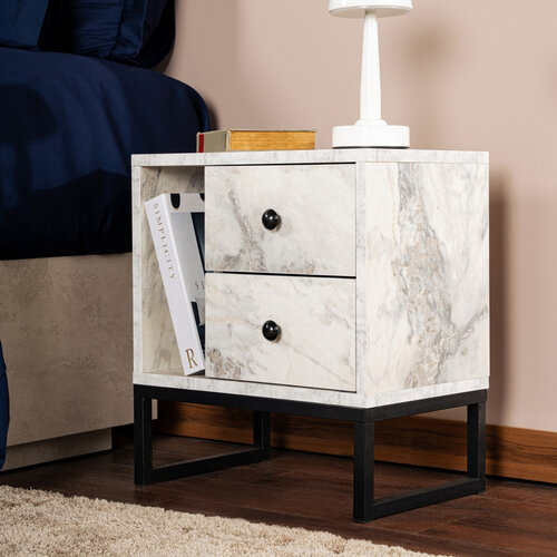 Noční stolek Glimmer Fressia Marble Black