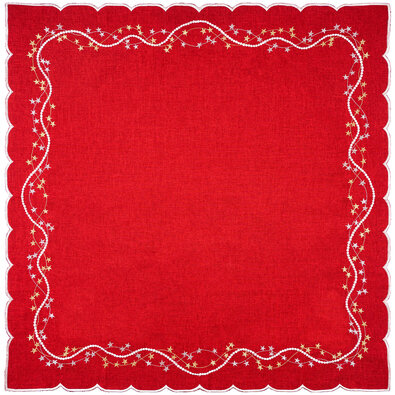 Świąteczny obrus Gwiazdki czerwony, 85 x 85 cm
