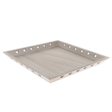 Lesena pladenjica s srčki 25 x 25 x 3,5 cm, bela