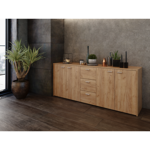 Skříňka HUGOS 180, dub craft zlatý