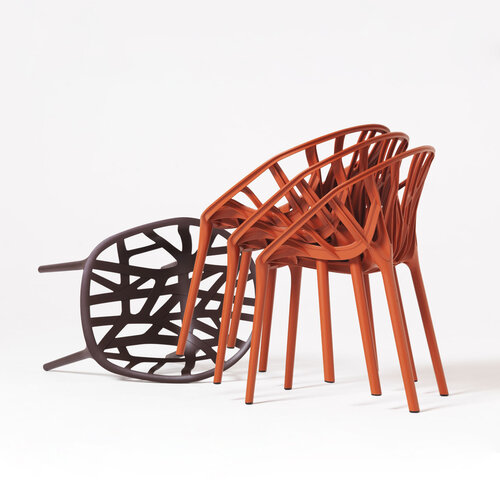 Miniatúra stoličky Vegetal Chair 13,5 cm, tehlová, sada 3 ks
