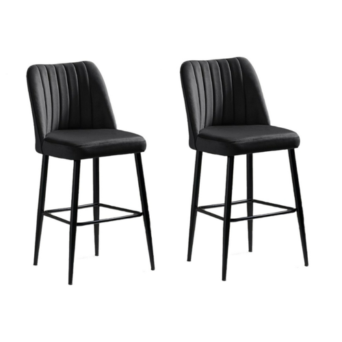 Set de scaune de bar Vento Black and Black, 2 buc.