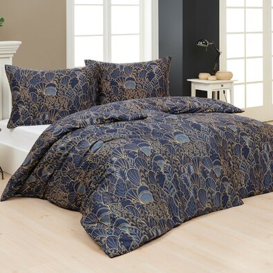 Matějovský Сатинова постільна білизна Livia Blue, 140 x 200 см, 70 x 90 см