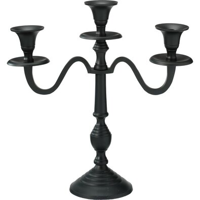 Sfeșnic metalic cu 3 brațe 29x10x30 cm, culoarenegru, decor 2