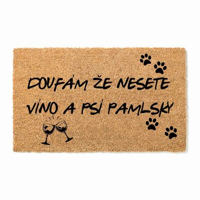 Bohemia Gifts Preș pentru picioare - Vin șidelicatese, 40 x 60 cm
