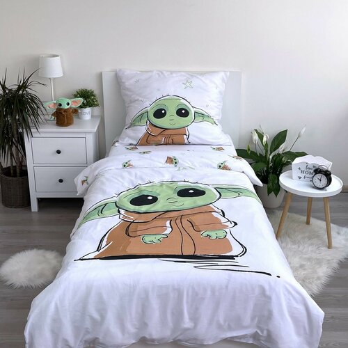 Jerry Fabrics Baumwollbettwäsche Star Wars Baby Yoda, 140 x 200 cm, 70 x 90 cm