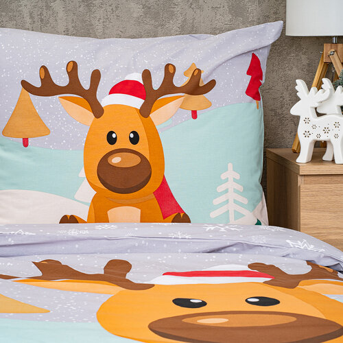 Lenjerie de pat din bumbac 4Home Christmas reindeer, 140 x 200 cm, 70 x 90 cm
