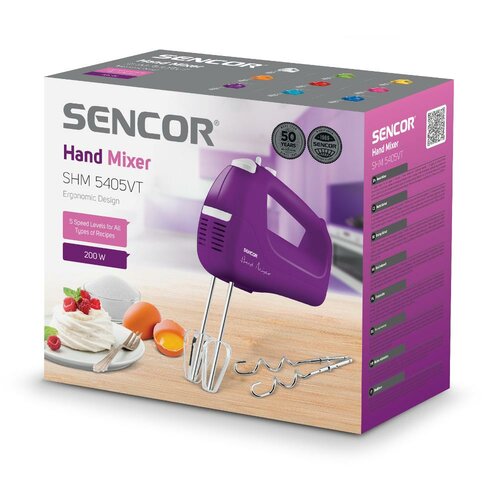 Sencor SHM 5405VT kézi habverő, lila