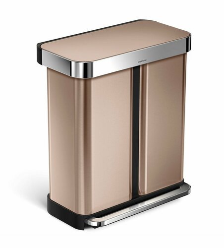 Obrázok Simplehuman Pedálový kôš na triedený odpad 58l, rose gold (CW2035)