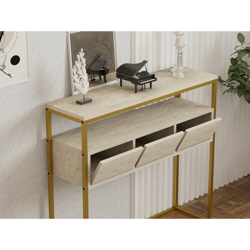 Odkladací stolík Guarda Travertine and Gold