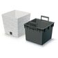 Kvetináč FURU SQUARE LOW ECO WOOD s vložkou m 24cm, biely ECO