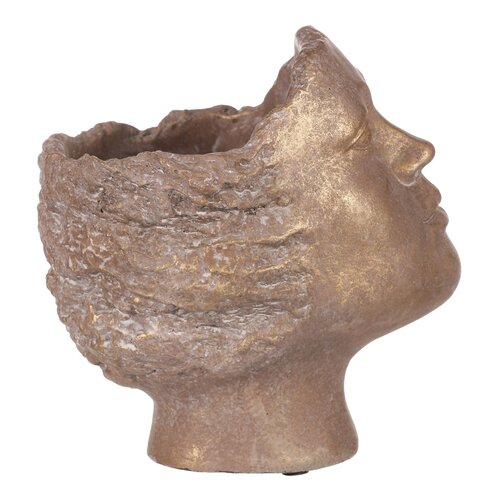 Betonna oblika za cvetlični lonec, glava, bakrena,premer 14 cm, 18 x 14 x 19 cm