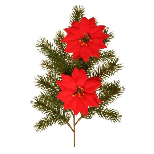 Set of 6 Christmas roses, red, 11 cm