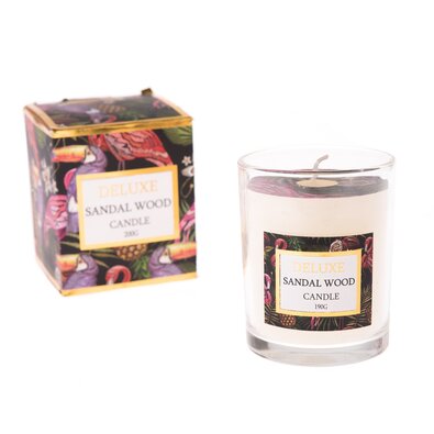 Dišavna sveča v steklenem kozarcu DELUXE,sandalovino, 200 g