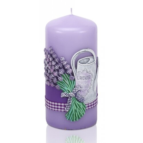 Lumânare parfumată Lavender garden, cilindru, 6 x 13 cm