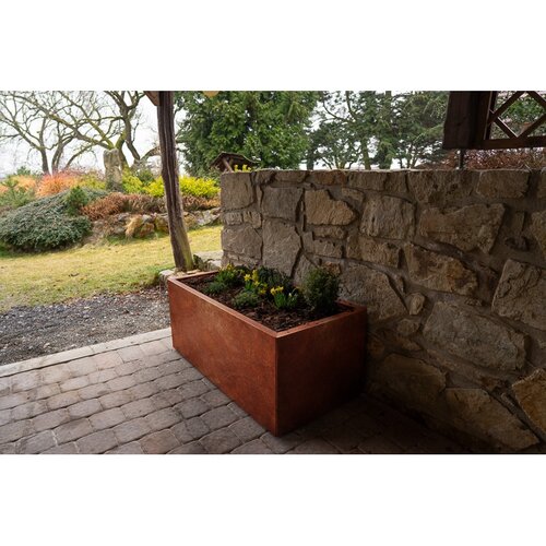 Ghiveci de grădină Line 60 x 120 x 50 cm, corten CORGARDEN 1007