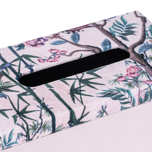 Taschentuchbox Gold flowers Rosa, 24 x 13 x 9 cm