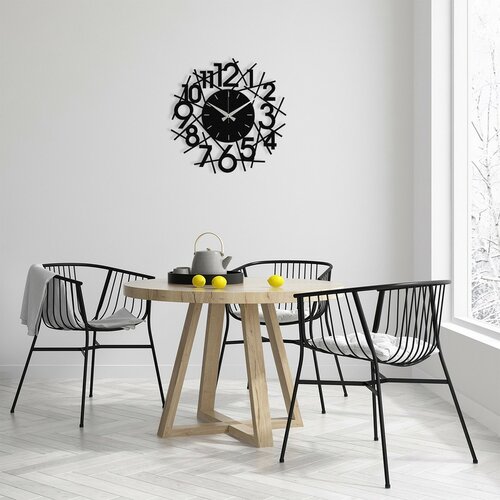 Ceas de perete Rasputin,Black, 48 x 48 cm
