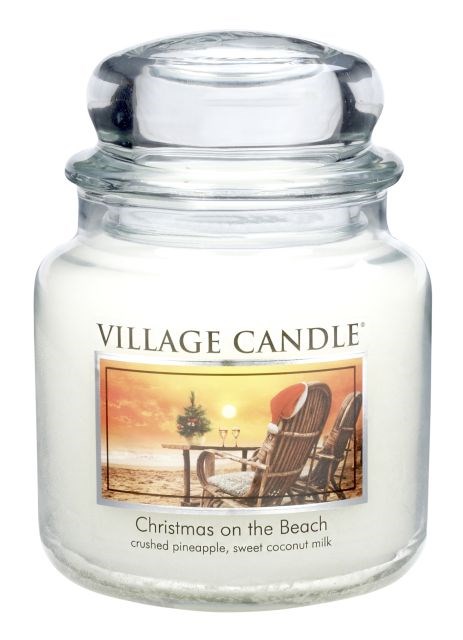 Village Candle Vonná svíčka ve skle, Vánoce na pláži - Christmas on the beach, 397 g, 397 g