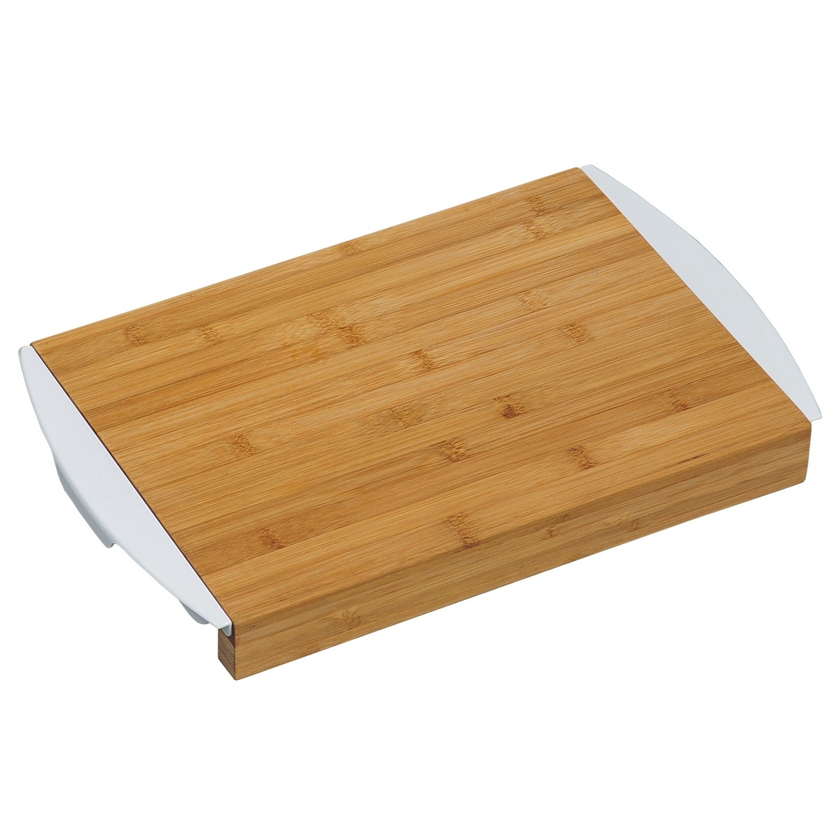 Kesper 58351 Bambusz vágódeszka tároló tálcával,fehér, 41 x 25,5 x 4 cm akciós termékkép 1