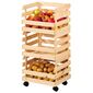 Kesper 69581 Kerekes zöldség- és gyümölcstartó,fenyőfa, 80 x 37 x 30 cm