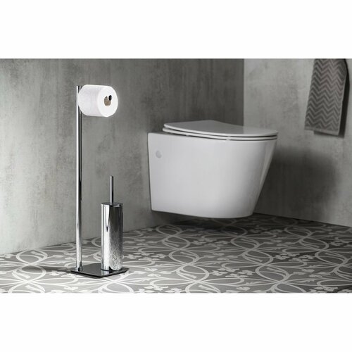GEDY 1132 Artu állvány WC-papír tartóval és WCkefével, szögletes, sárgaréz