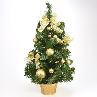 Pom de Crăciun decorat, 50 cm, auriu
