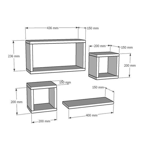 Półka Babi Sapphire Oak, 4 szt.
