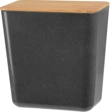 Коробка для зберігання з бамбуковою кришкою  Roger, 13 x 13,7 x 8 см, антрацит