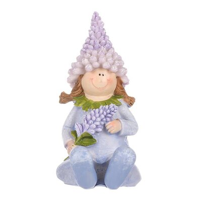 Dekoracija lavanda lutka sedajoča, 6 x 12 x 7 cm,poliresin
