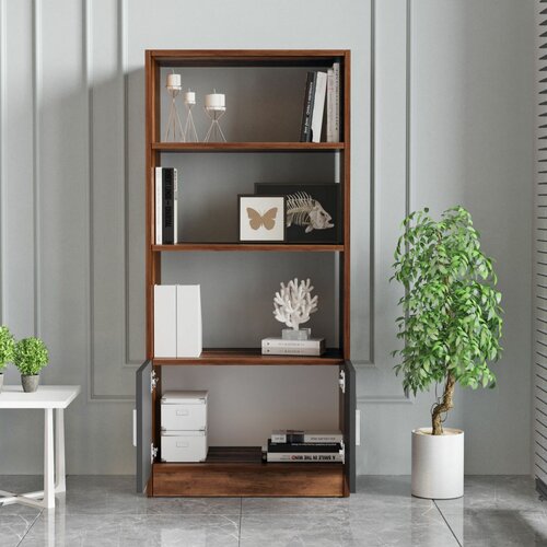 Biblioteczka Voma Anthracite i Walnut