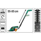 FLO TO-79501 akumulátorové nožnice na trávu s teleskopickou násadou, 3,6 V