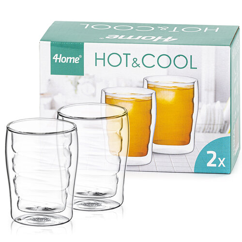 4Home Termo sklenice Wave Hot&Cool 200 ml, 2 ks