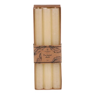 Súprava kónických sviečok, béžová, 6 ks, parafín