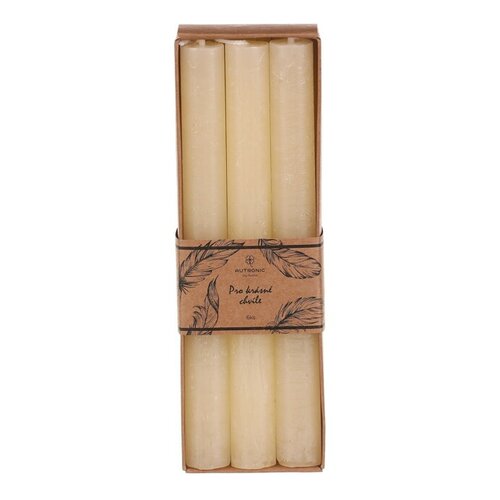 Set de lumânări conice, bej, 6 bucăți, parafină