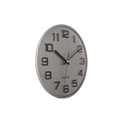Karlsson 6022SI design falióra, ezüst, átmérő 30cm