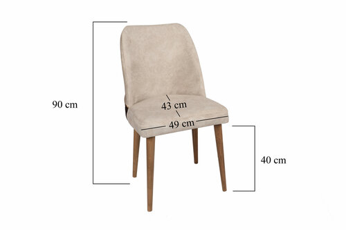 Set de scaune de sufragerie Nova Cream and Walnut,2 buc.