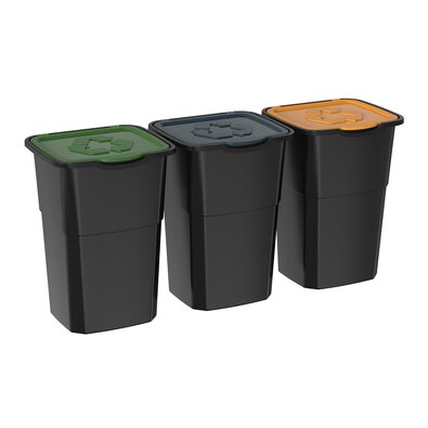 Abfalleimer für Sortieren Eco 3 Master 50 l BLACK, 3 St.