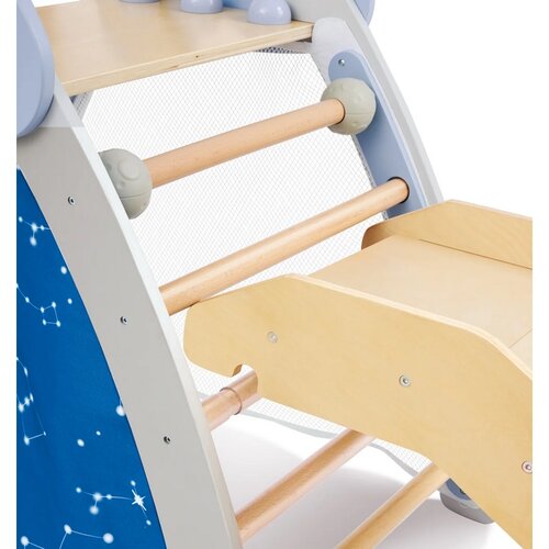 Hape Zestaw drewniany do zabawy dla dzieci z drabinką i huśtawką 4 w 1