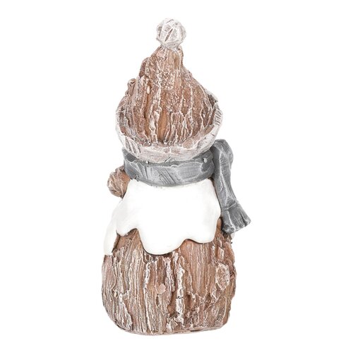 Hóember karácsonyi dekoráció, polirezin, 15 cm
