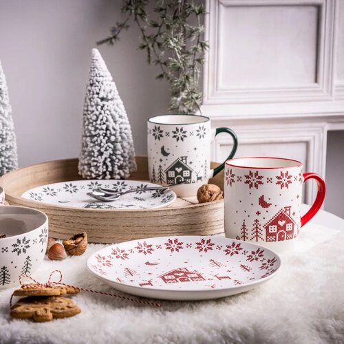 Altom Porcelanska skleda Grenlandia 13 cm, 600 ml,rdeča