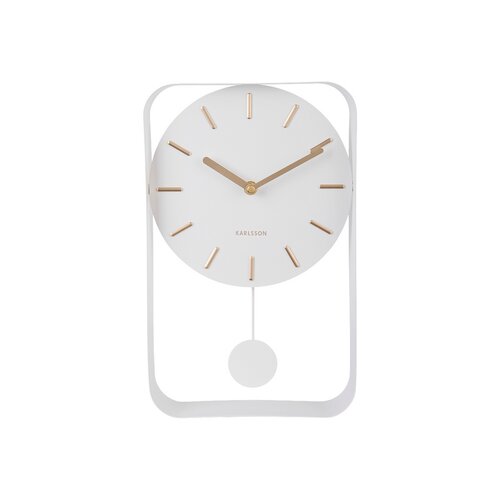 Karlsson KA5796WH Designerski zegar ścienny  z wahadłem, 33 cm