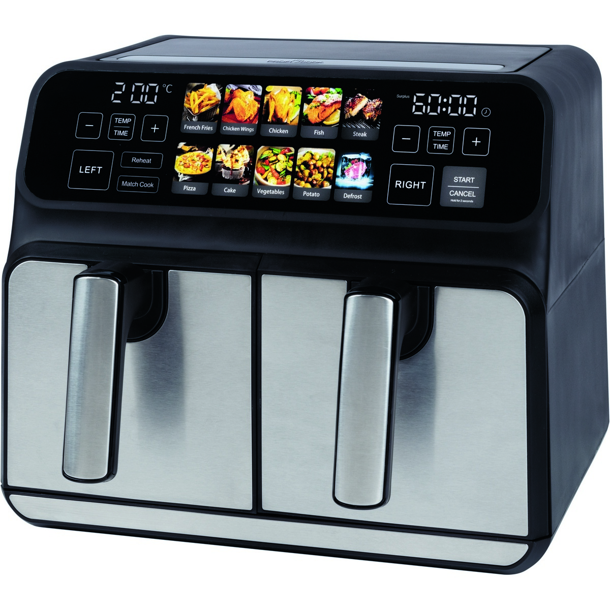 ProfiCook FR 1287 H dupla forrólevegős fritőz, 8 l