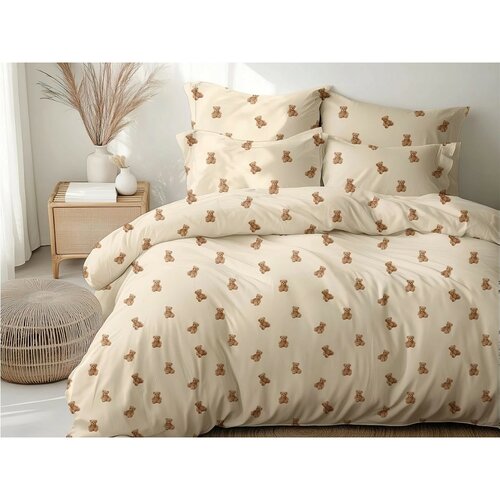 Set lenjerie de pat din bumbac Stanex Teddy,140 x 200 cm, 70 x 90 cm