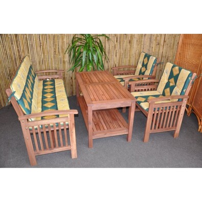 Záhradný nábytok s lavicou, zelená