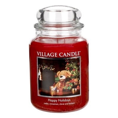 Village Candle Vonná svíčka ve skle Šťastné Vánoce - Happy Holidays, 645 g