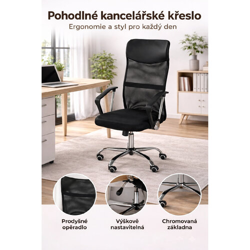 Krzesło biurowe Focus Aero, czarne
