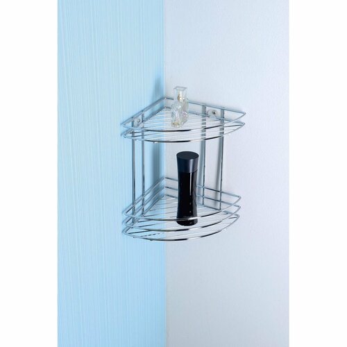 AQUALINE 37010 Chrom Line Doppelte Eckregal ausDraht, silberfarben