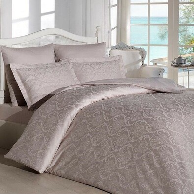 Damaškové obliečky Chloé svetlosivá, 220 x 200 cm, 2 ks 70 x 90 cm